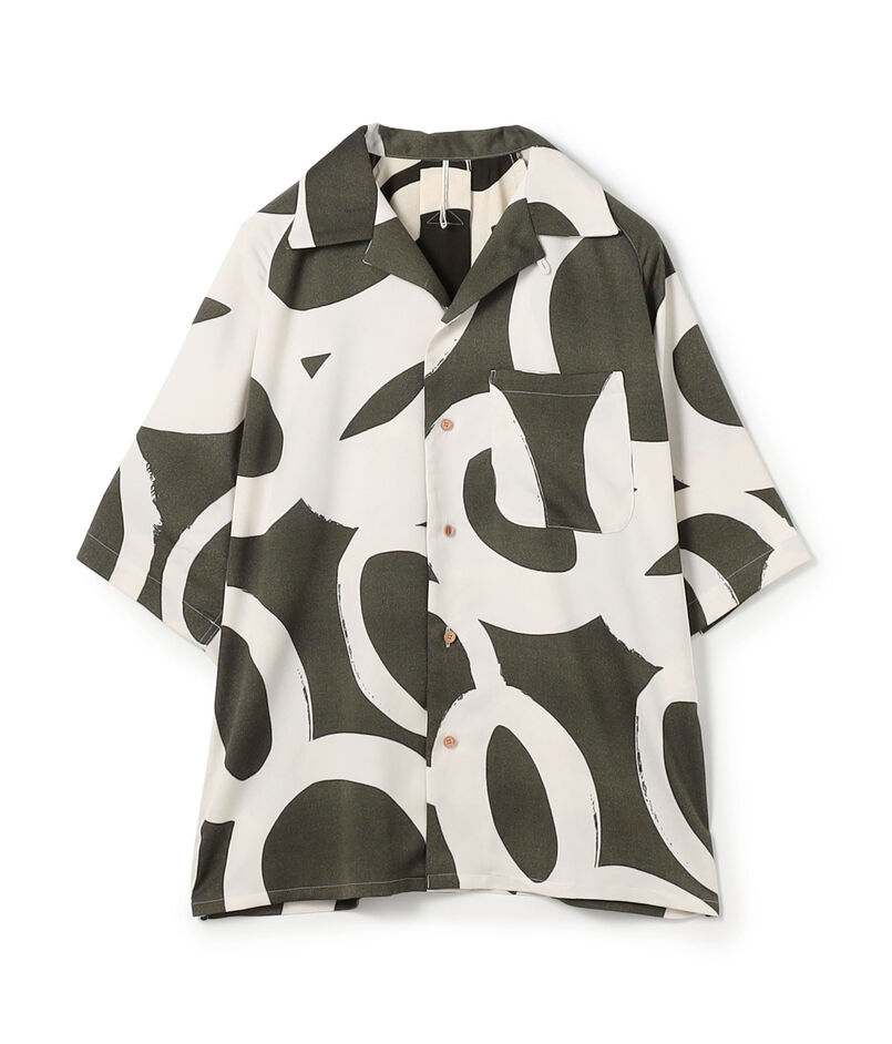 【別注】m's braque ポリエステル オープンカラー ハーフスリーブシャツ