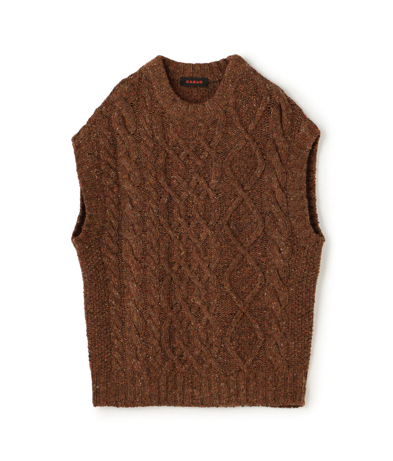 CABaN ウールケーブル クルーネックベスト