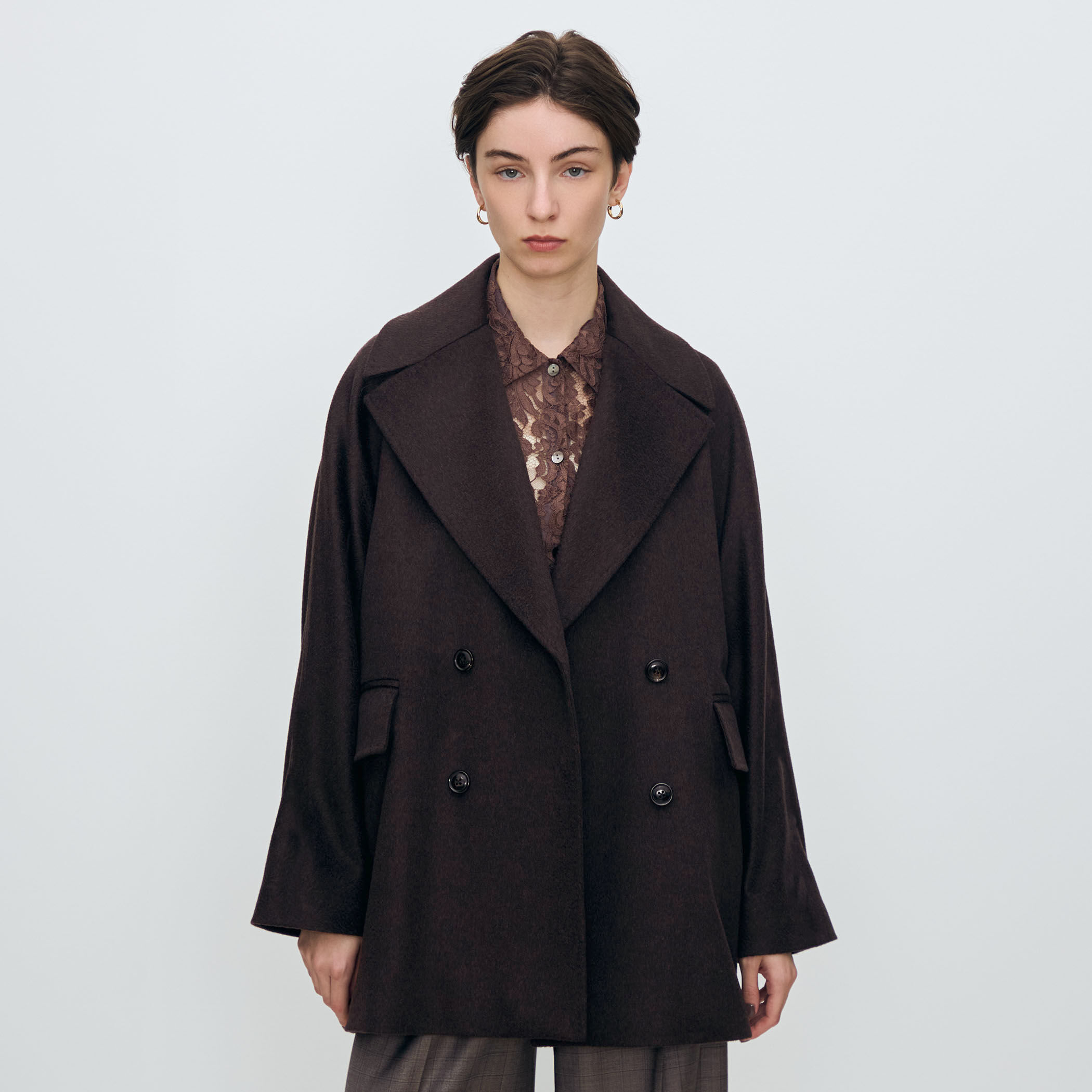 お値下げ！美品！トゥモローランドカシミヤ混コートブラック カシミヤダブルフェイス ロングコート｜トゥモローランド 公式通販