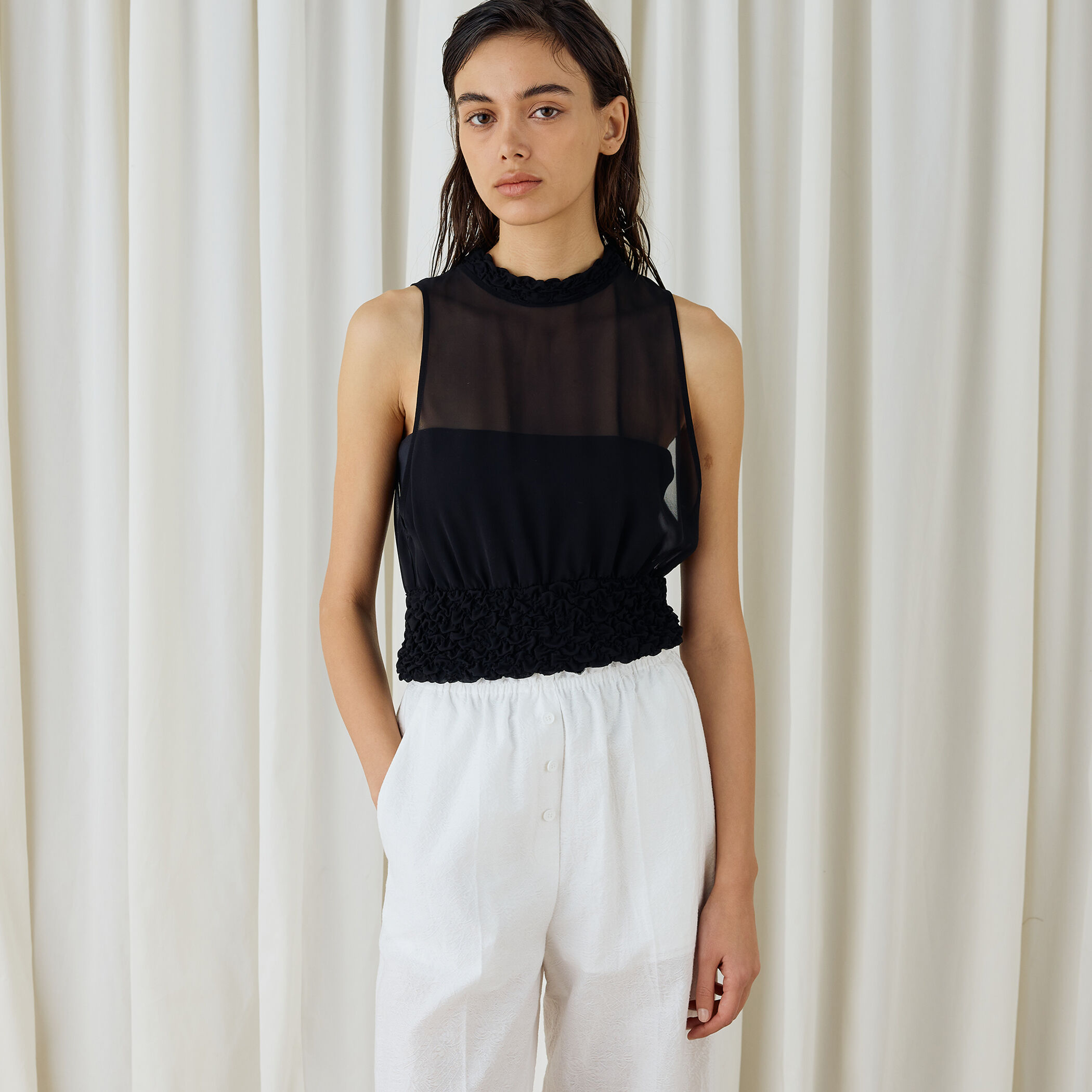 【DES PRES】 シャーリングシルク タンクトップ シャーリングシルク タンクトップ｜トゥモローランド 公式通販