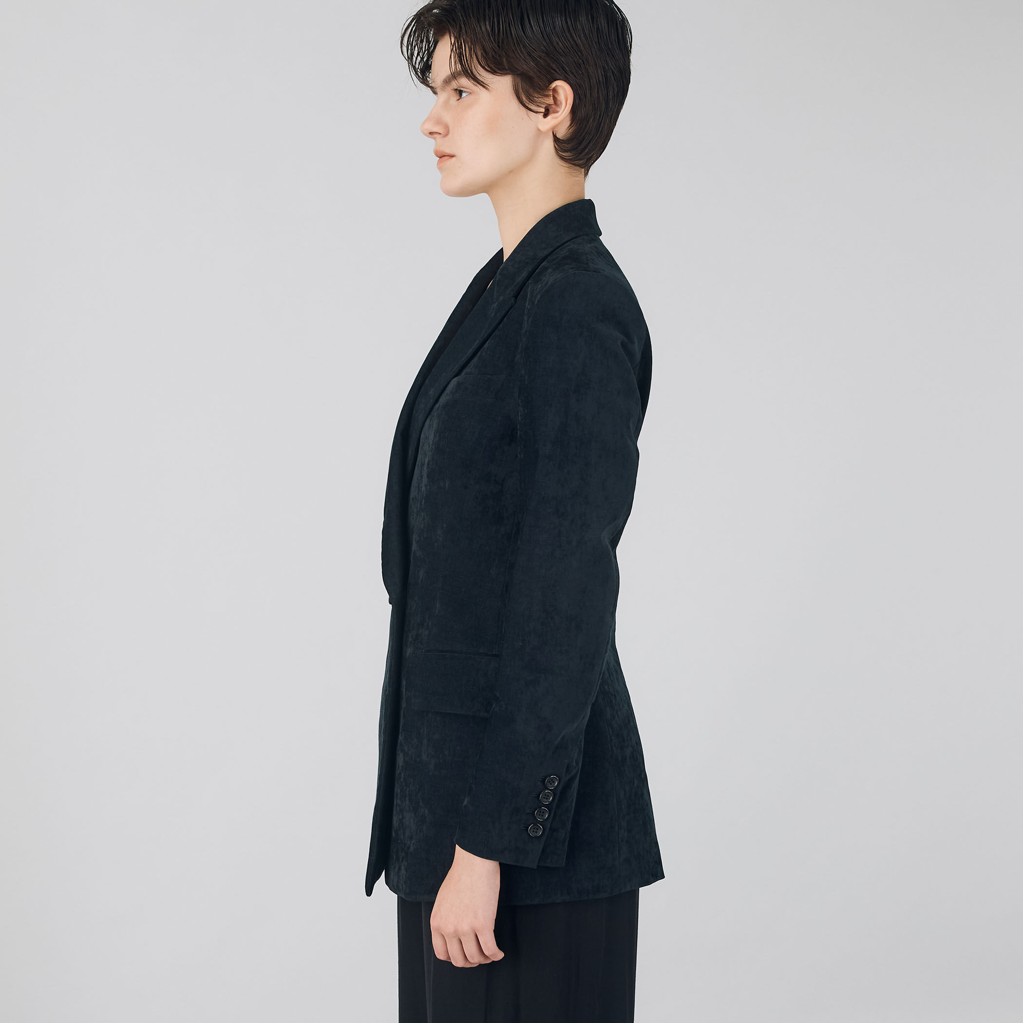 【美品】MORLES ダブルブレストテーラードジャケット ホップサック 黒 LL ACTIVE TAILOR】ミックスヤーン/ホップサックジャケット