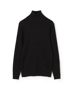 カシミヤ 16G リブ タートルネックニット