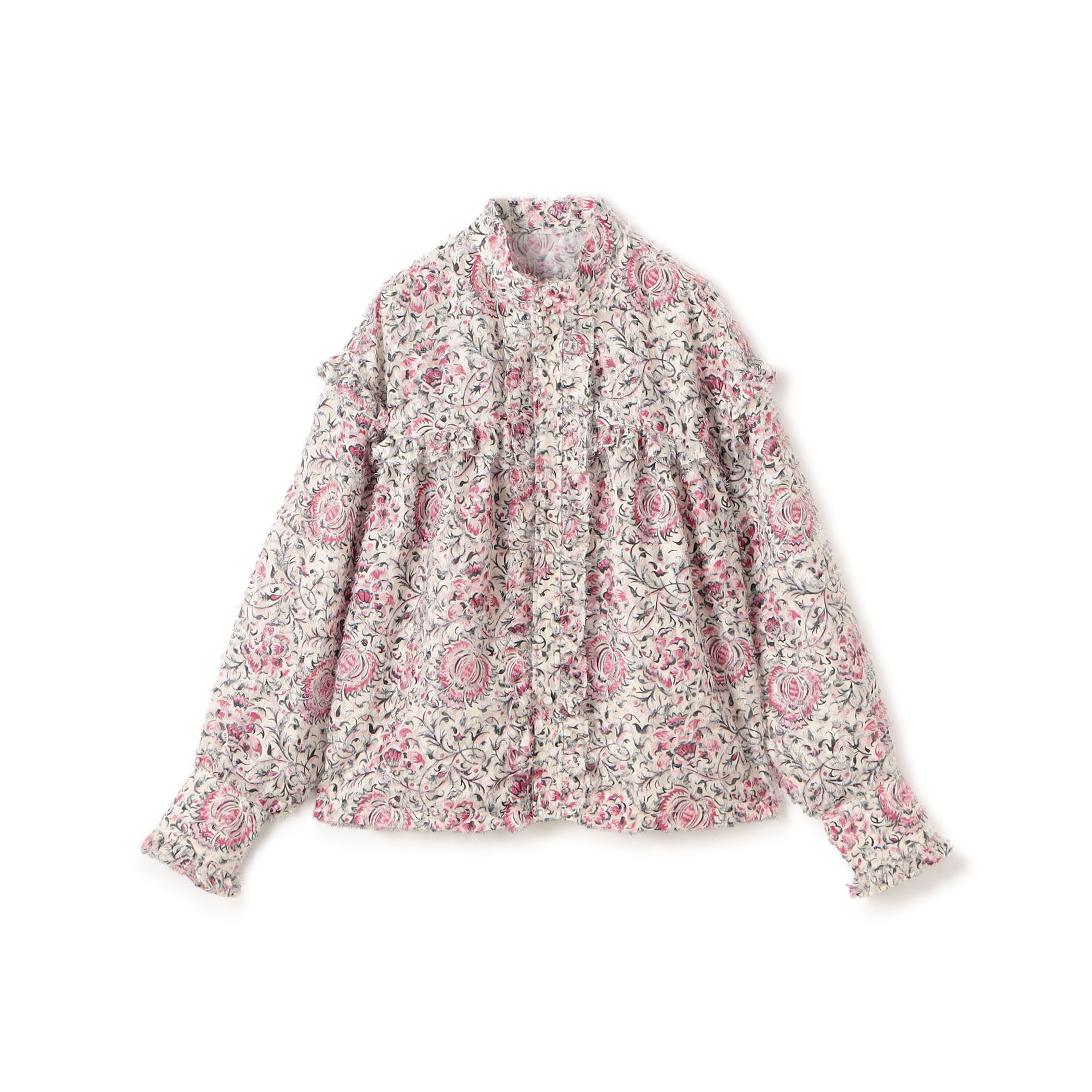 ラメカットジャカード カラーフリルブラウス｜トゥモローランド 公式通販