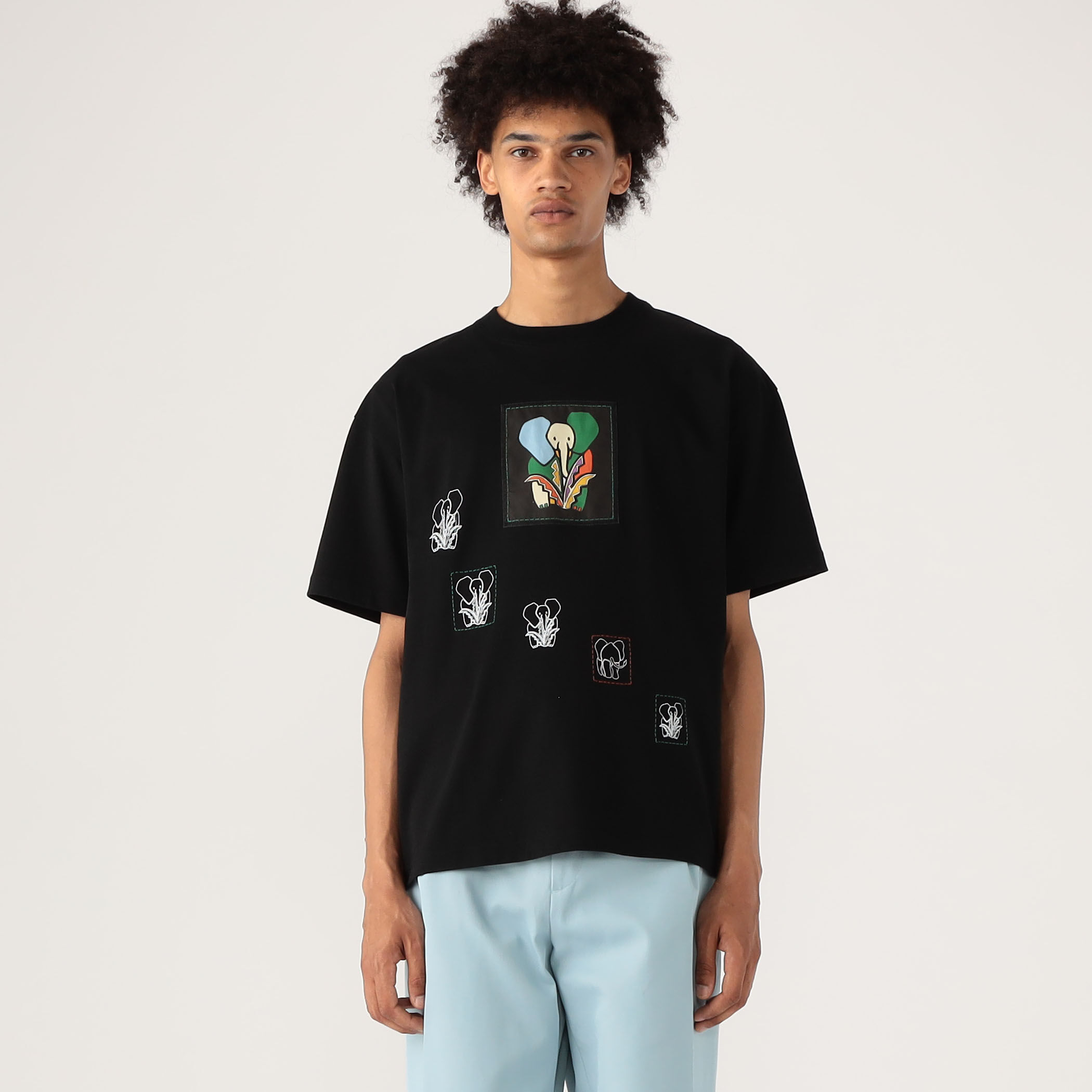 ドライスビンコットン ELEPHANTエンブロイダリー Tシャツ CABaN ドライスビンコットン ELEPHANTエンブロイダリー Tシャツ