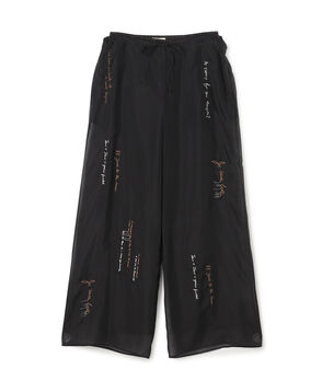 メッセージエンブロイダリー ドローストリングパンツ