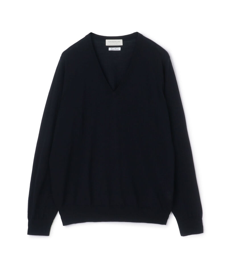 TOMORROWLAND tricot スーパーファインメリノウール Vネックプルオーバー S-WOOL