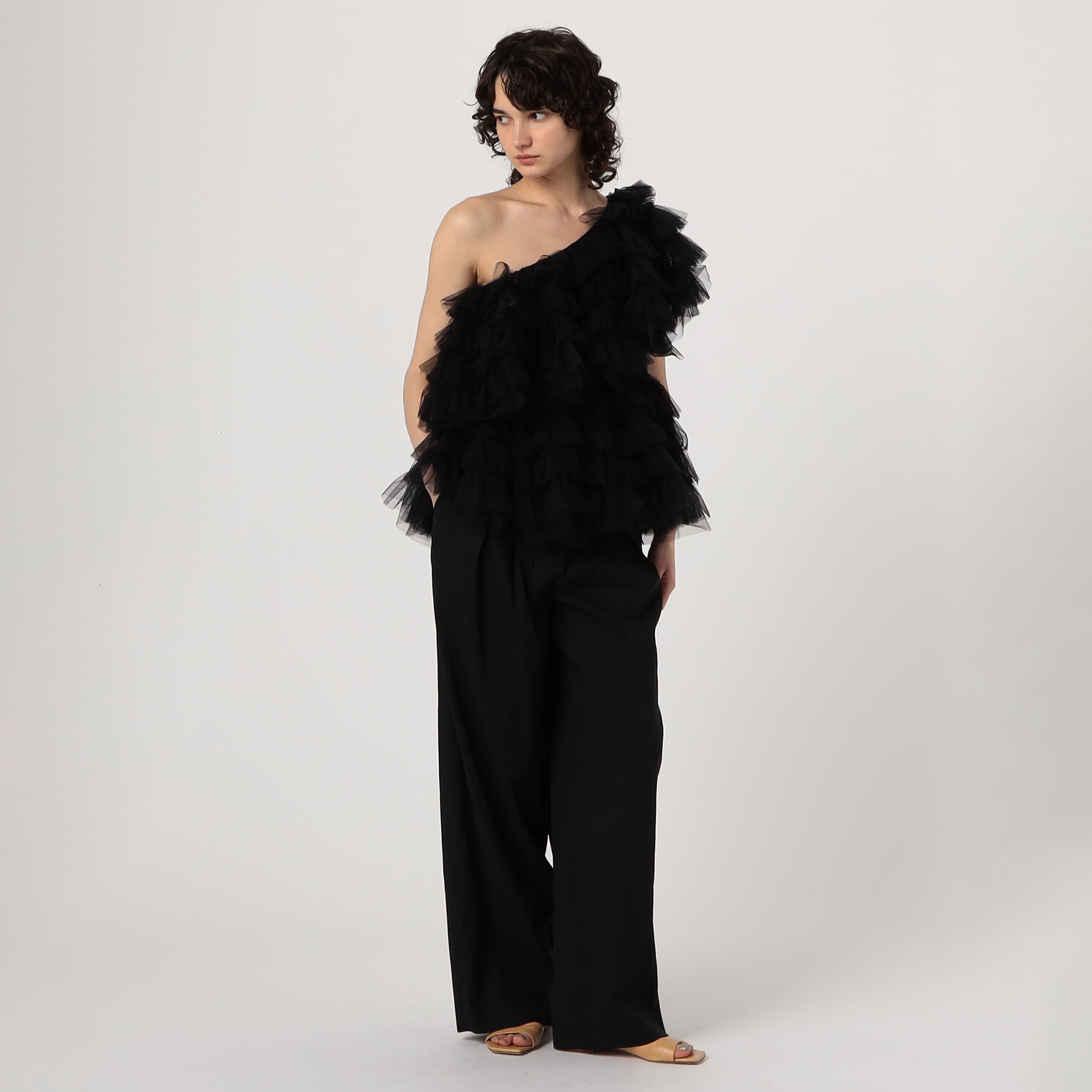 TOMORROWLAND / トゥモローランド Lauren Manoogian DENIM BODICE ベスト Molly Goddard SOFT TULLE アシンメトリーブラウス