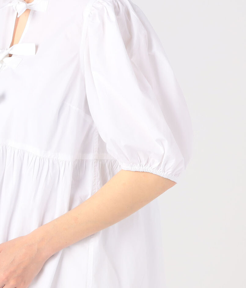 GANNI Tie String コットンポプリンミニドレス｜トゥモローランド 公式通販 