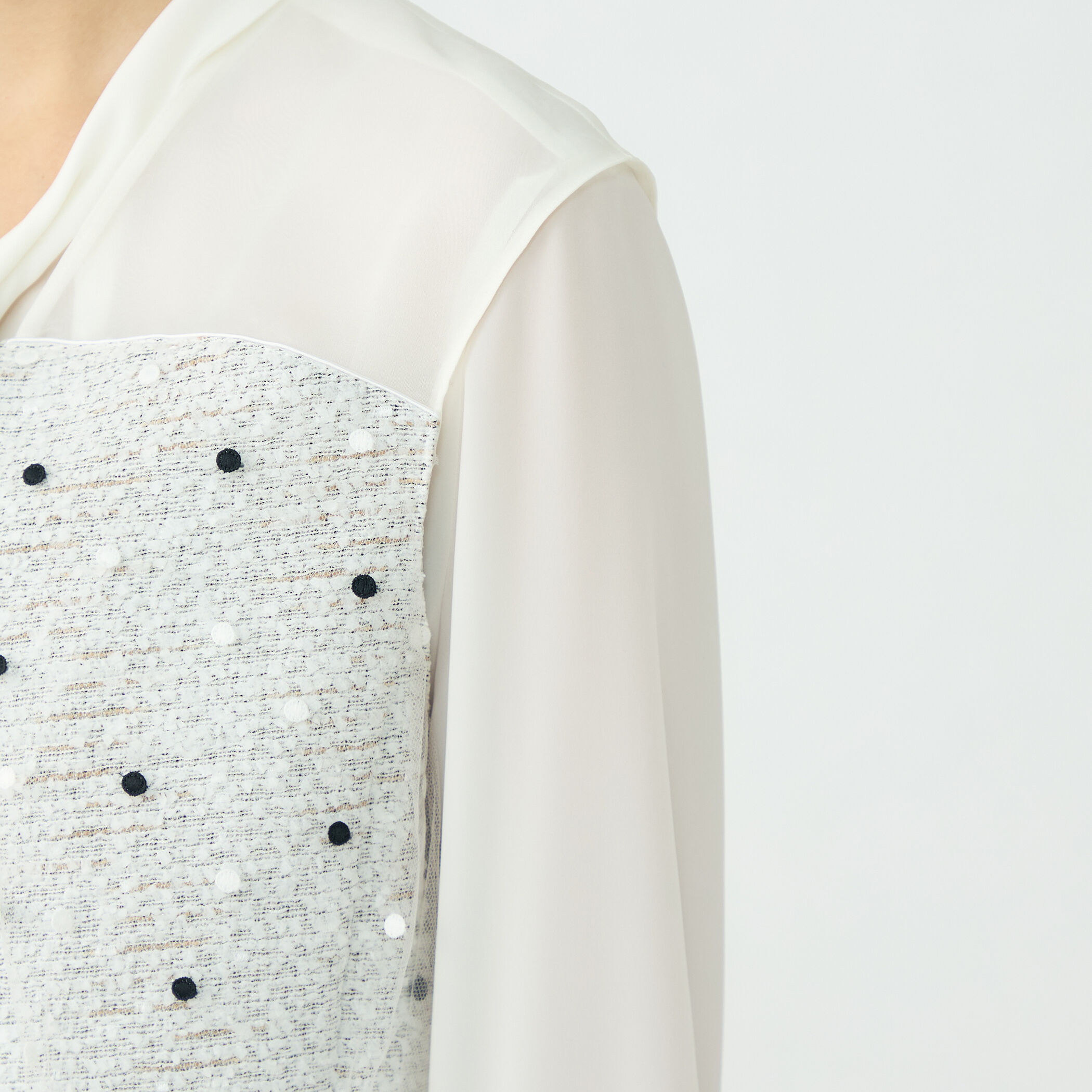 WEB先行予約】ラッピングツイード Vカラーショートジレ