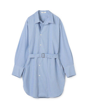 コットンブロード ベルト付きチュニックシャツ
