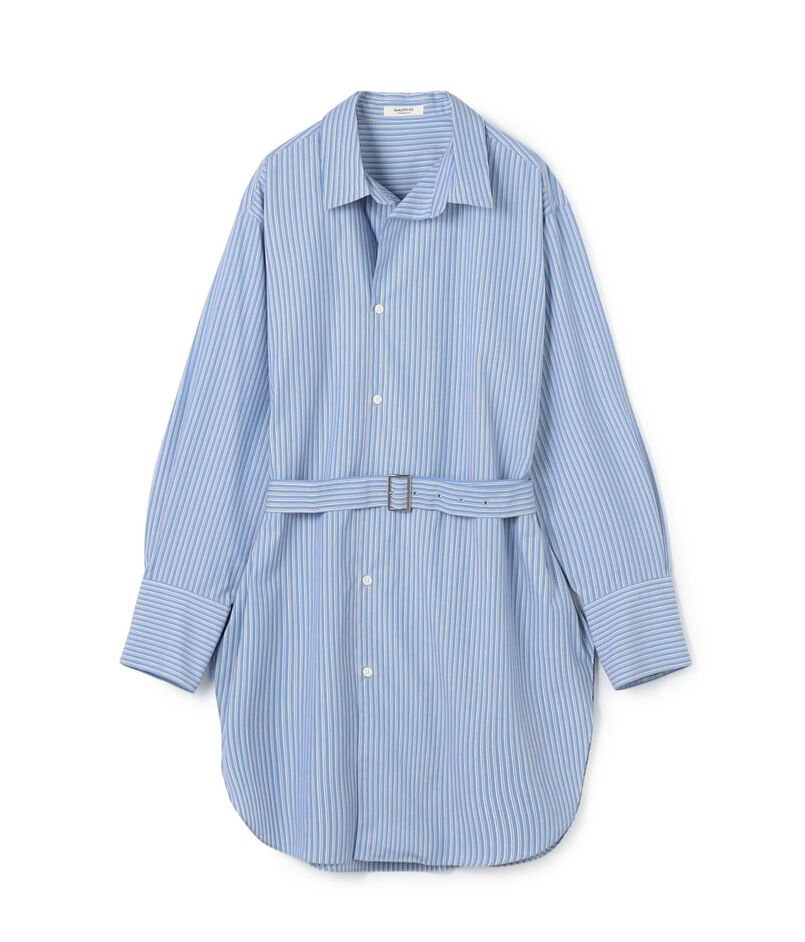 コットンブロード ベルト付きチュニックシャツ