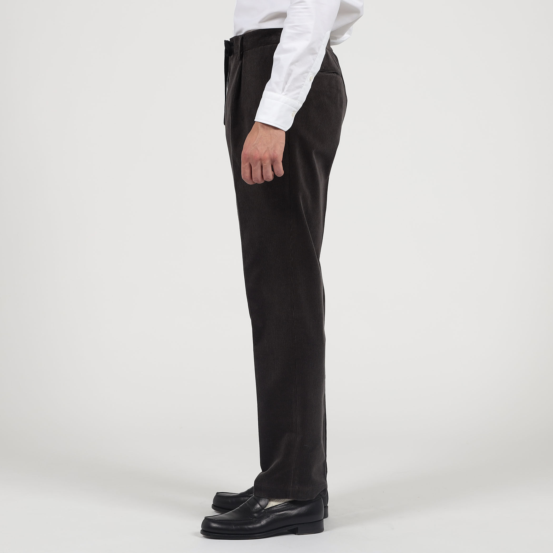 コットンウールコーデュロイ 1プリーツ イージースラックス