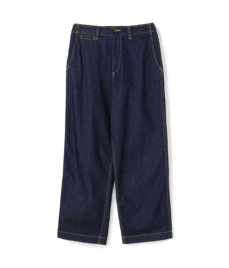 10ozデニム ワイドストレートパンツ