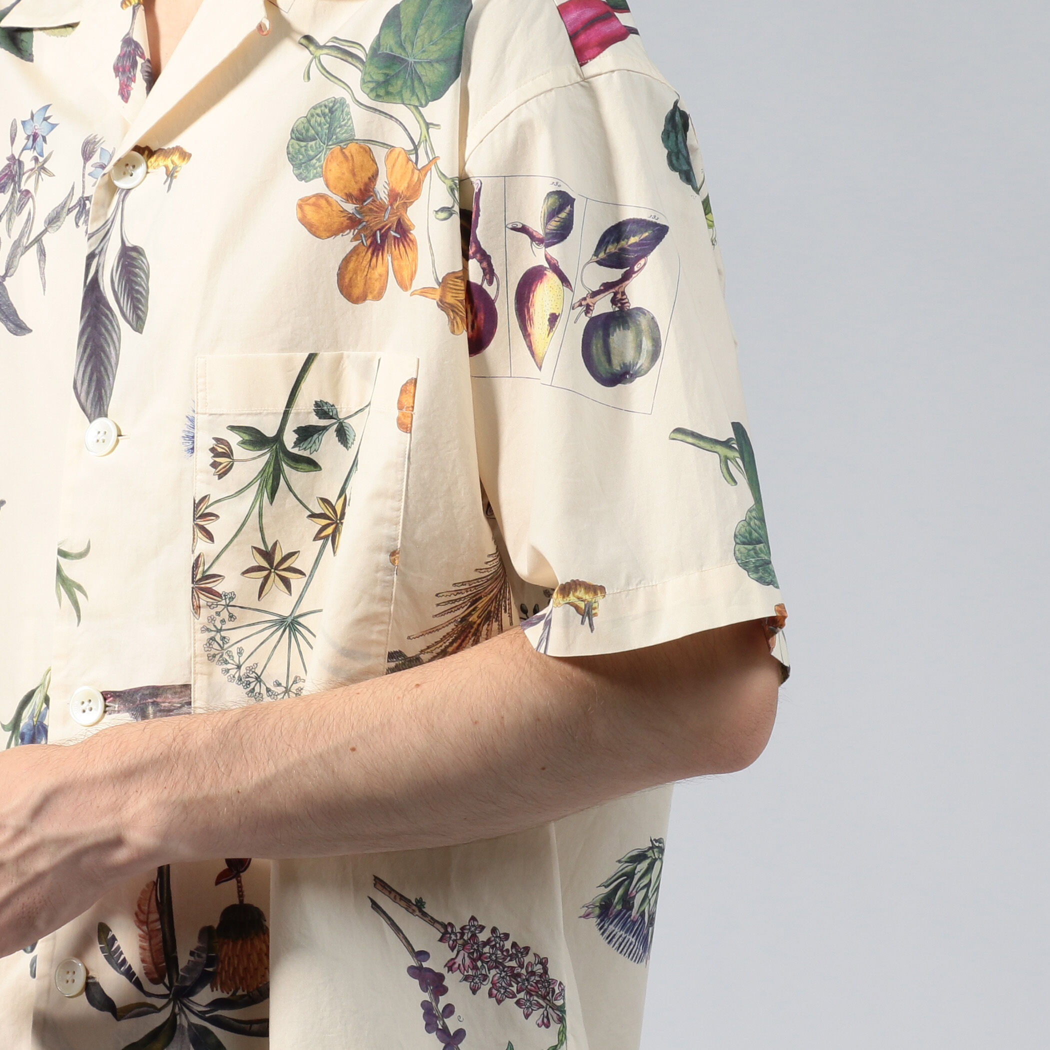 □CABaN NEW BOTANICAL コットン オープンカラーシャツ