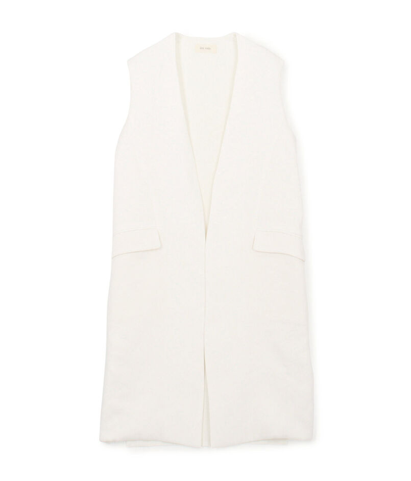 ファブリックコンビ ロングジレ