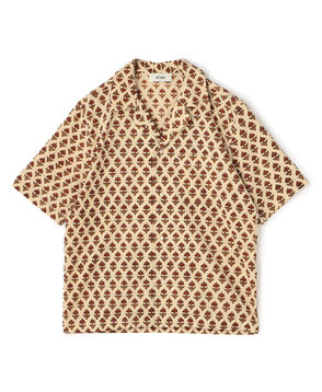 erEvan LA CHEMISE ESCALET コットンプリント オープンカラーハーフスリーブシャツ