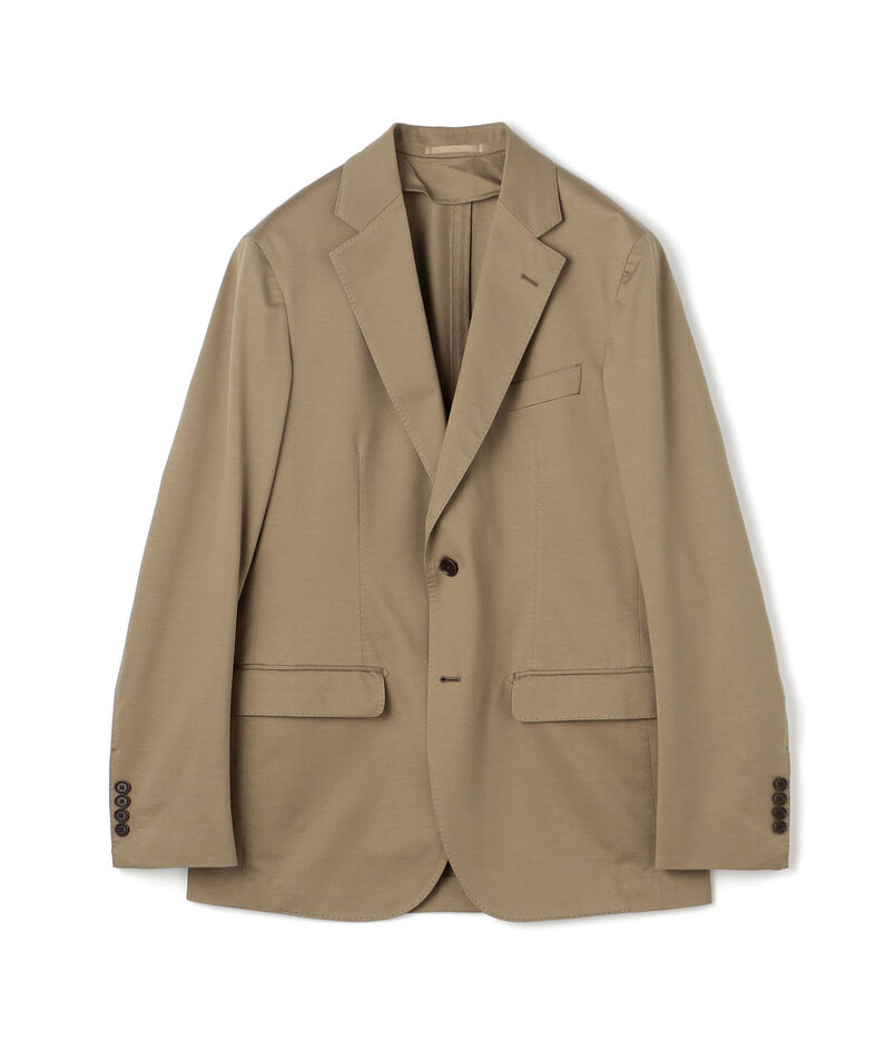 コットンポリエステル ストレッチツイルジャージー シングルブレステッド2Bジャケット