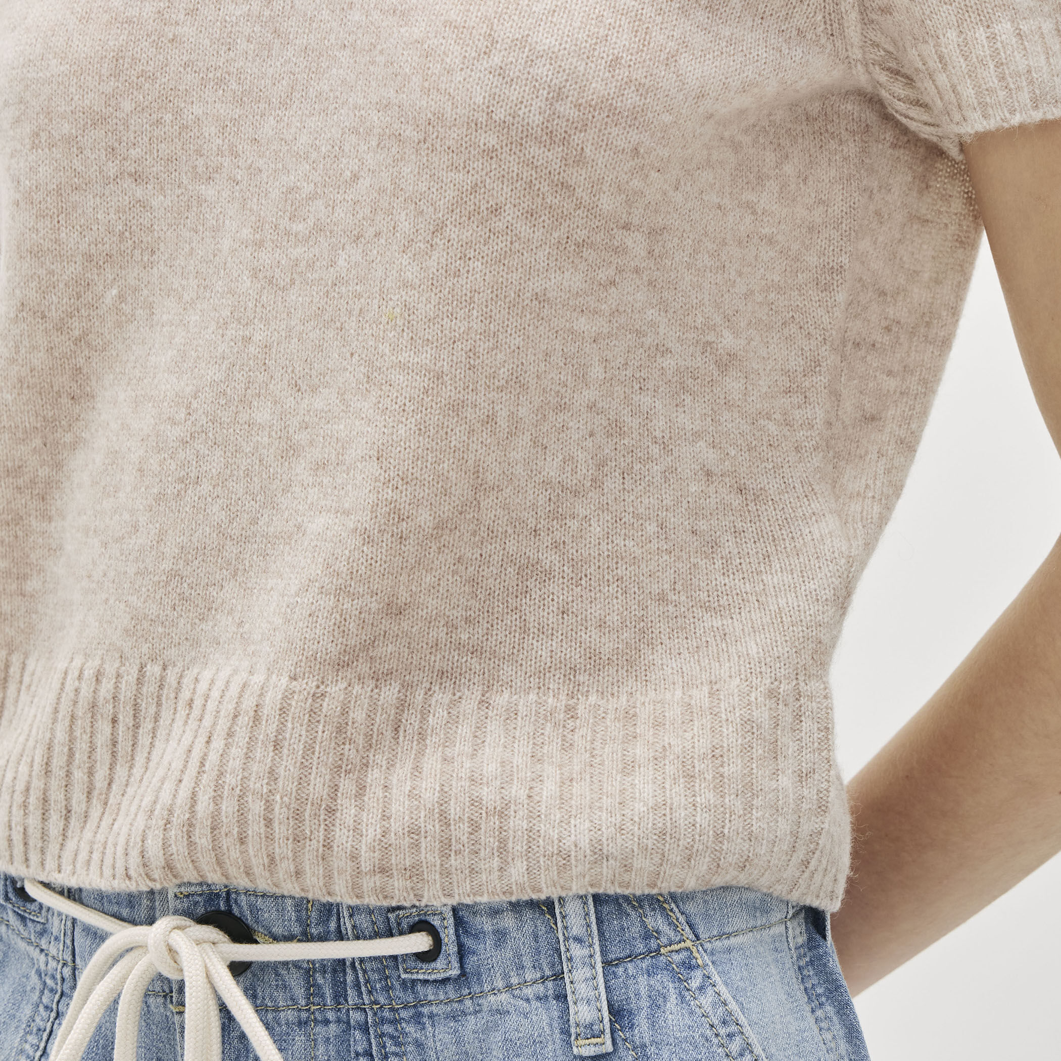 ソフトフェザーウェイト カシミヤ ハーフスリーブニット WOKC3186