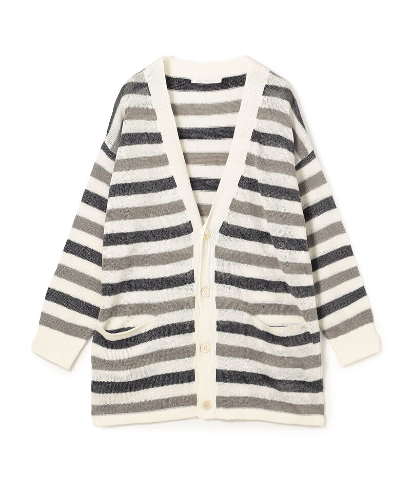 リネンコード Vネックカーディガン