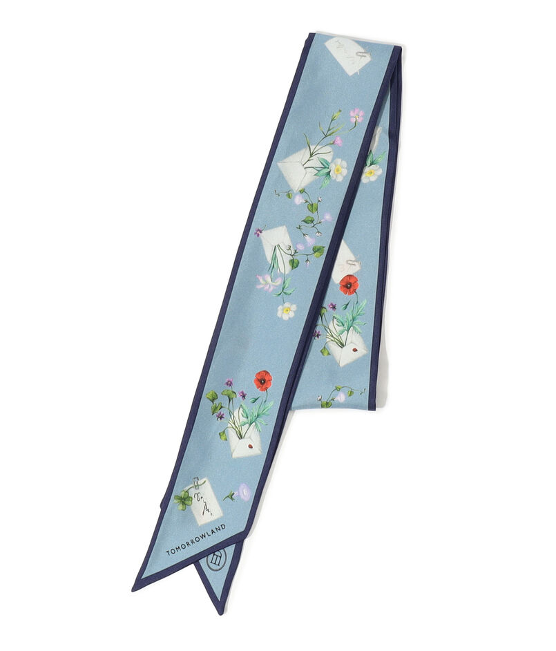 ATELIER TOMORROW FLOWER LETTER シルク ボウタイスカーフ