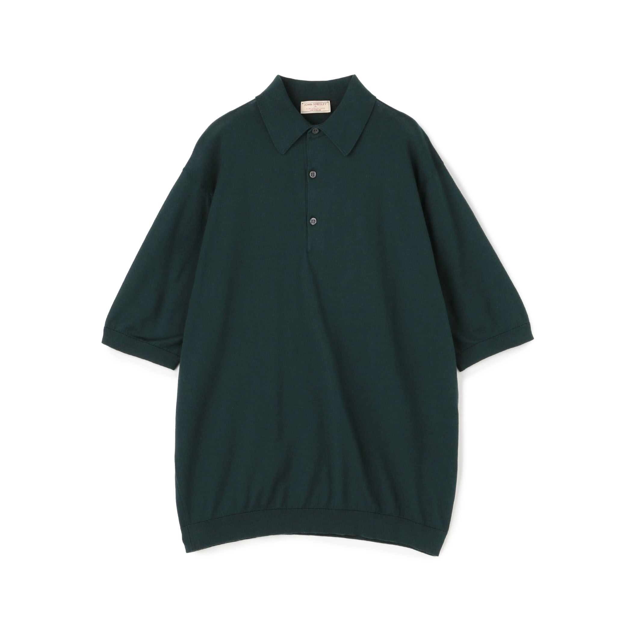 最前線の 別注】JOHN SMEDLEY コットン ポロカラーニット トップス