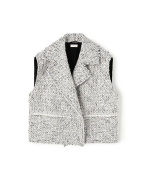 モノトーンツイード ワイドカラージレ