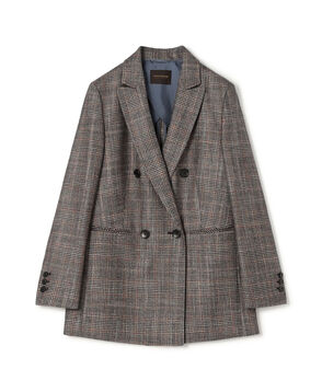 SILK AIR GLEN CHECK ダブルブレストジャケット