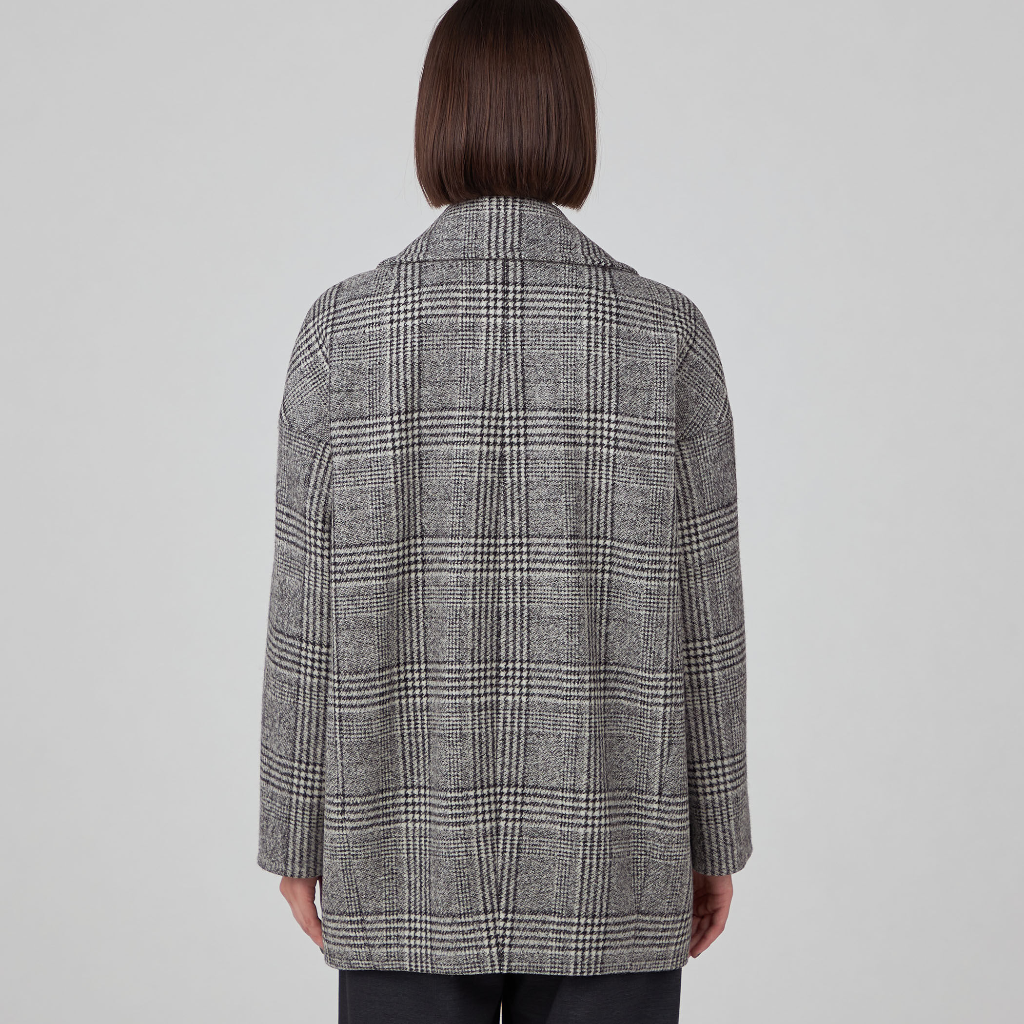 ウールカシミヤグレンチェック ショートコート｜トゥモローランド 公式通販