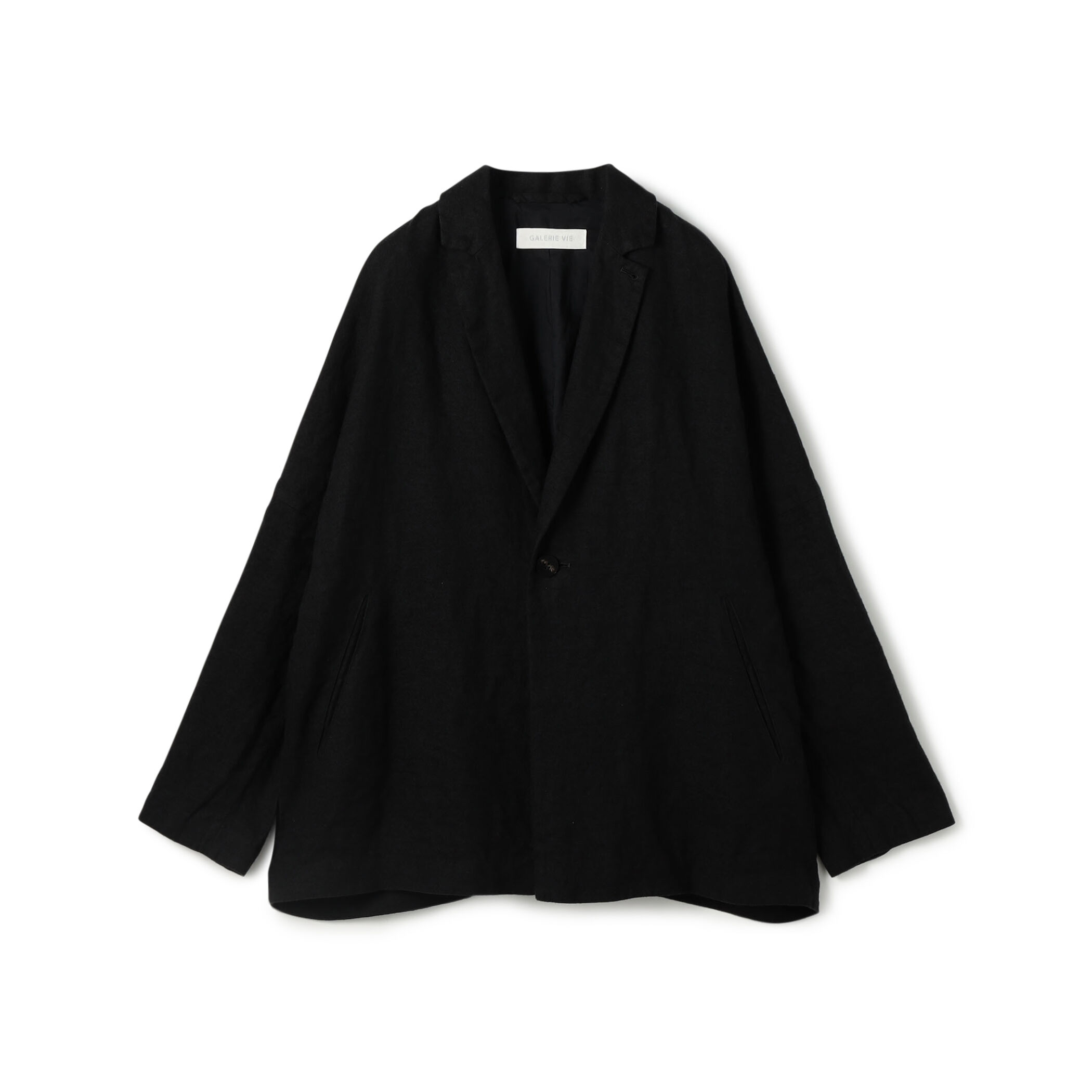 GALERIE VIE ブラック テーラードジャケット セール】ミルドウール テーラードジャケット（テーラードジャケット