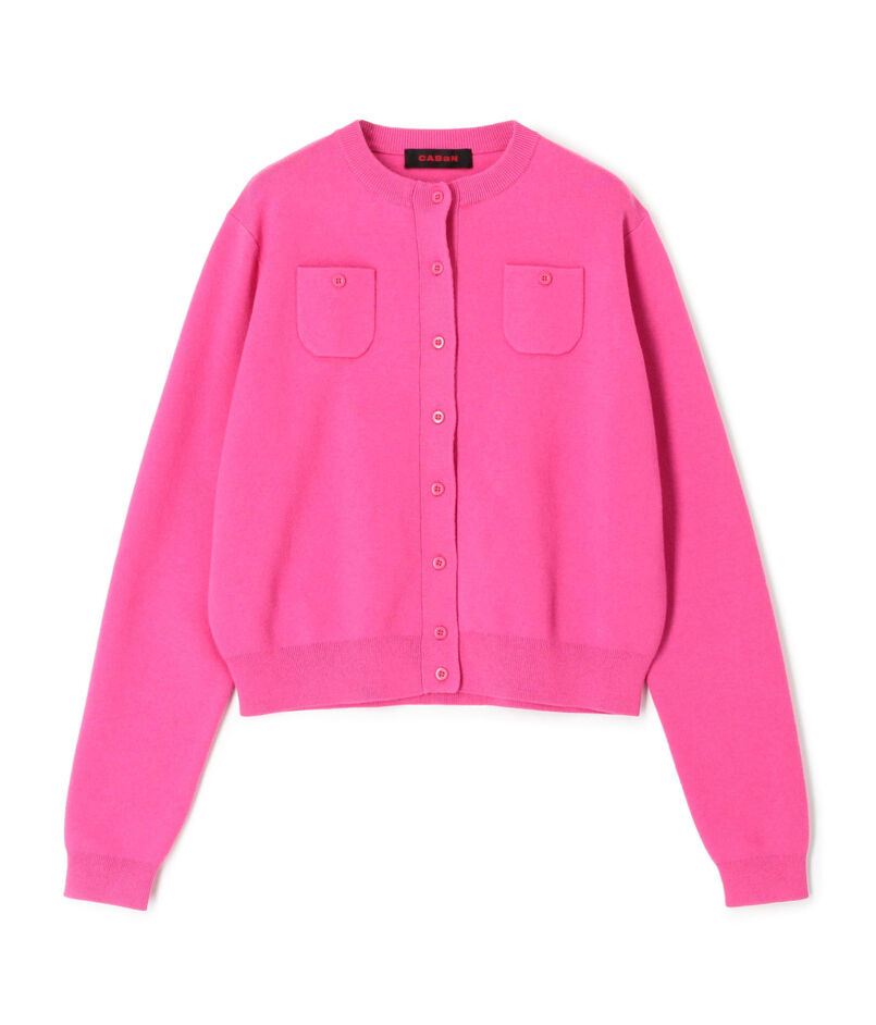 コットンカシミヤ クルーネックカーディガン