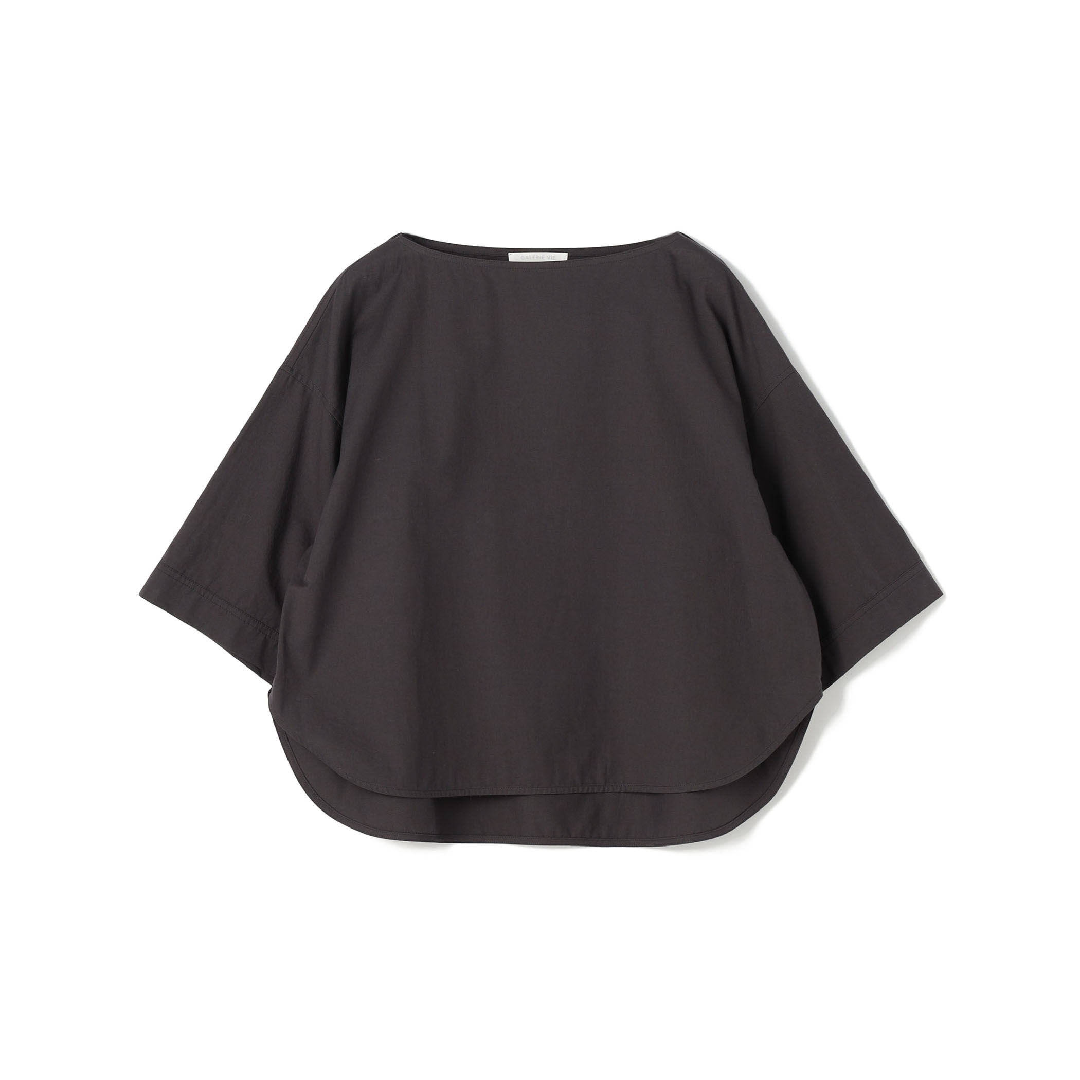 ☆新品☆トゥモローランドGALERIE VIE チェック柄　ブラウスカットソー☆ MORE10%OFF対象〉コットンストライプ アシンメトリーギャザー
