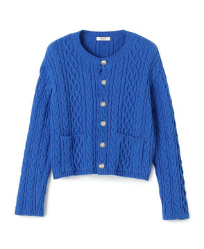 ハイブリットコットンケーブル クルーネックカーディガン