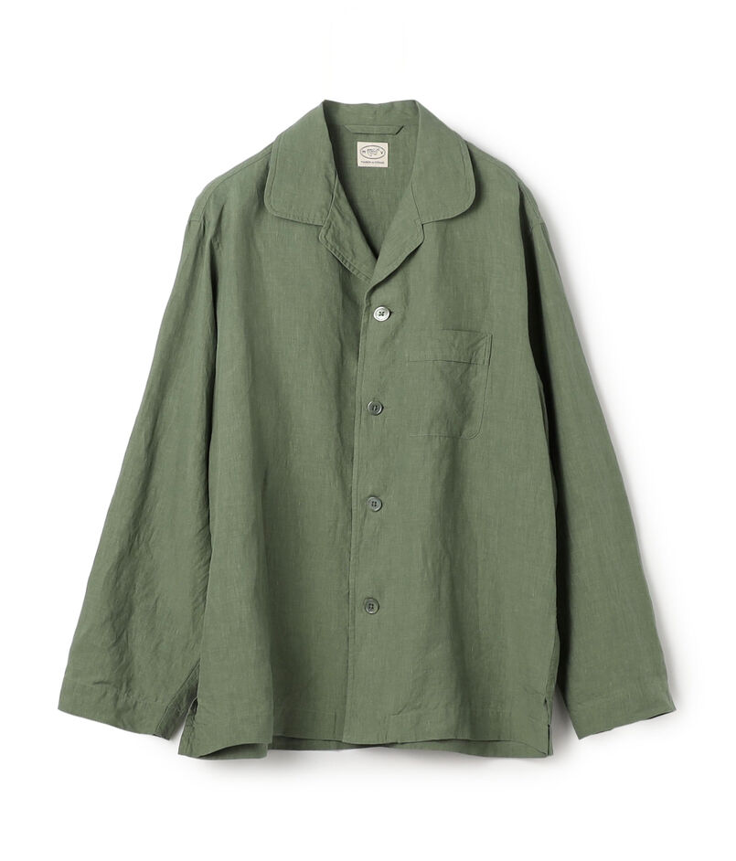 80リネン パジャマカラー オーバーシャツ
