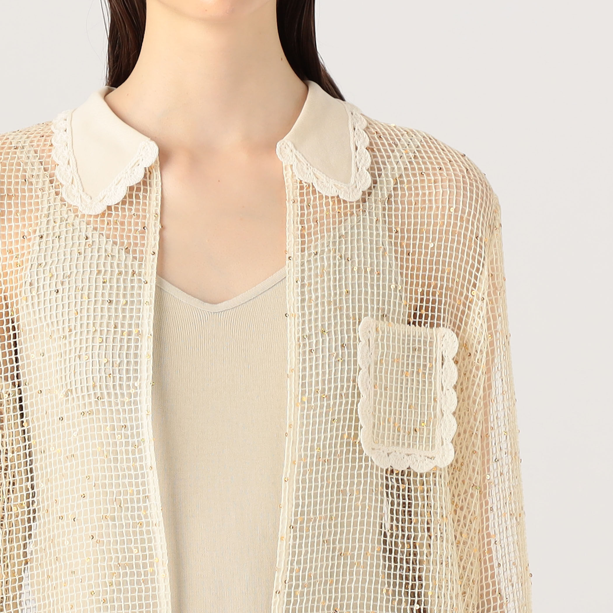 〈TOMORROWLAND〉ハンドメイドニットカーディガン TOMORROWLAND tricot ギマコットンリネン Vネックカーディガン