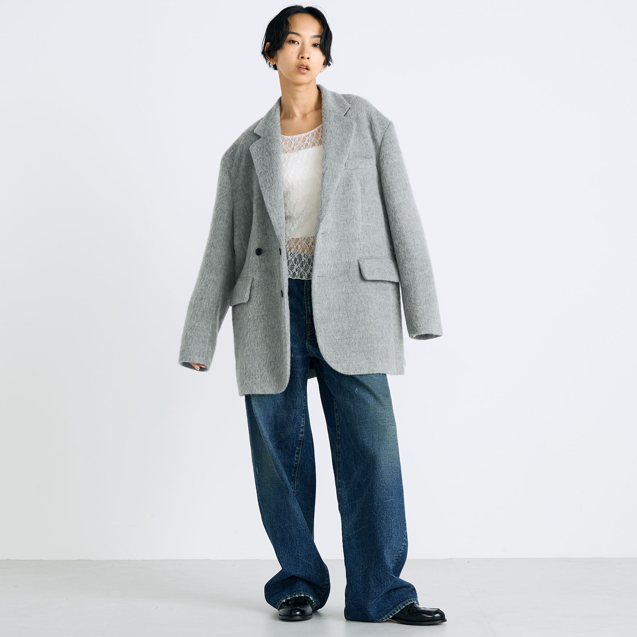 【最終値下げ・新品未使用】tomorrow land アルパカシャギージャケット アルパカシャギー オーバーサイズドジャケット｜トゥモローランド 公式通販