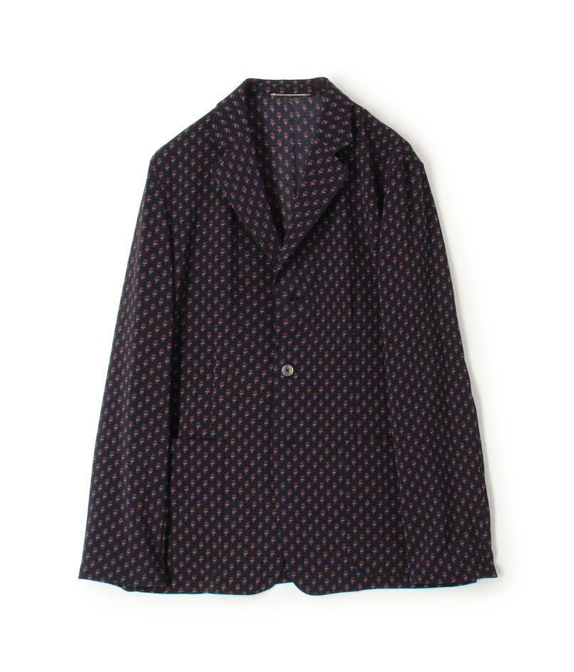 mando ポリエステルプリント シングルブレステッド3Bジャケット