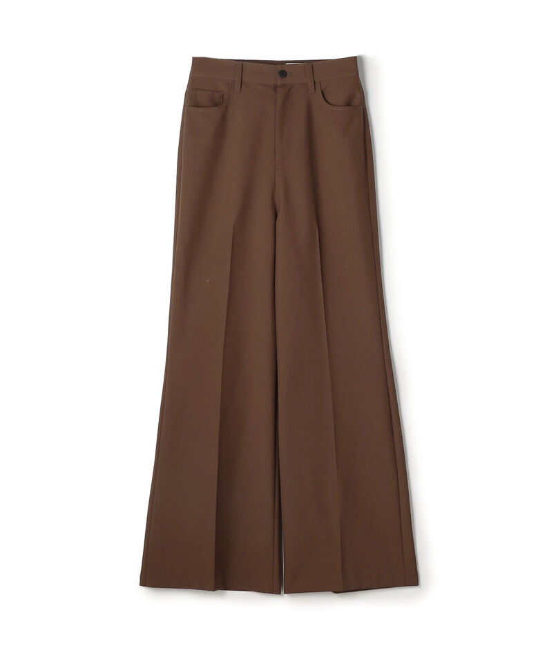 ウールポリエステルドスキン フレアパンツ