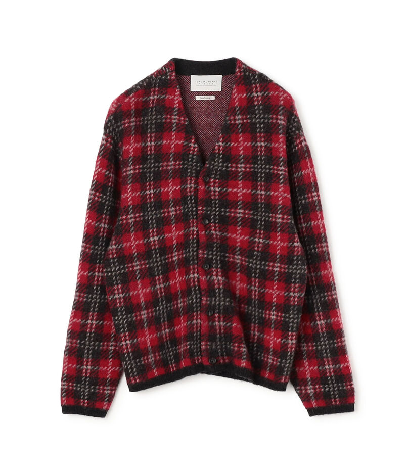 【WEB先行予約】TOMORROWLAND tricot メリノウール チーゼル起毛 タータンチェックカーディガン