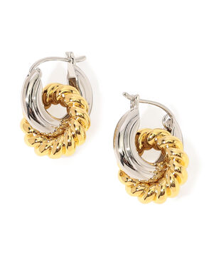 LUV AJ TWO-TONE HOOPS ピアス