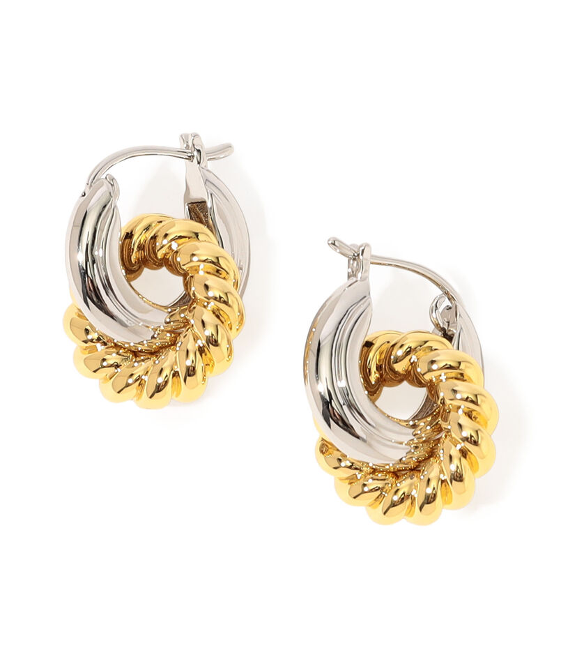 LUV AJ TWO-TONE HOOPS ピアス