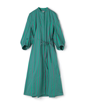 JIL SANDER バルーンスリーブストライプシャツワンピース