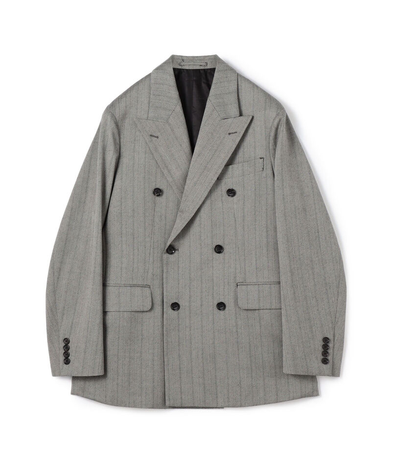 ウールヘリンボーン ダブルブレステッド6Bジャケット