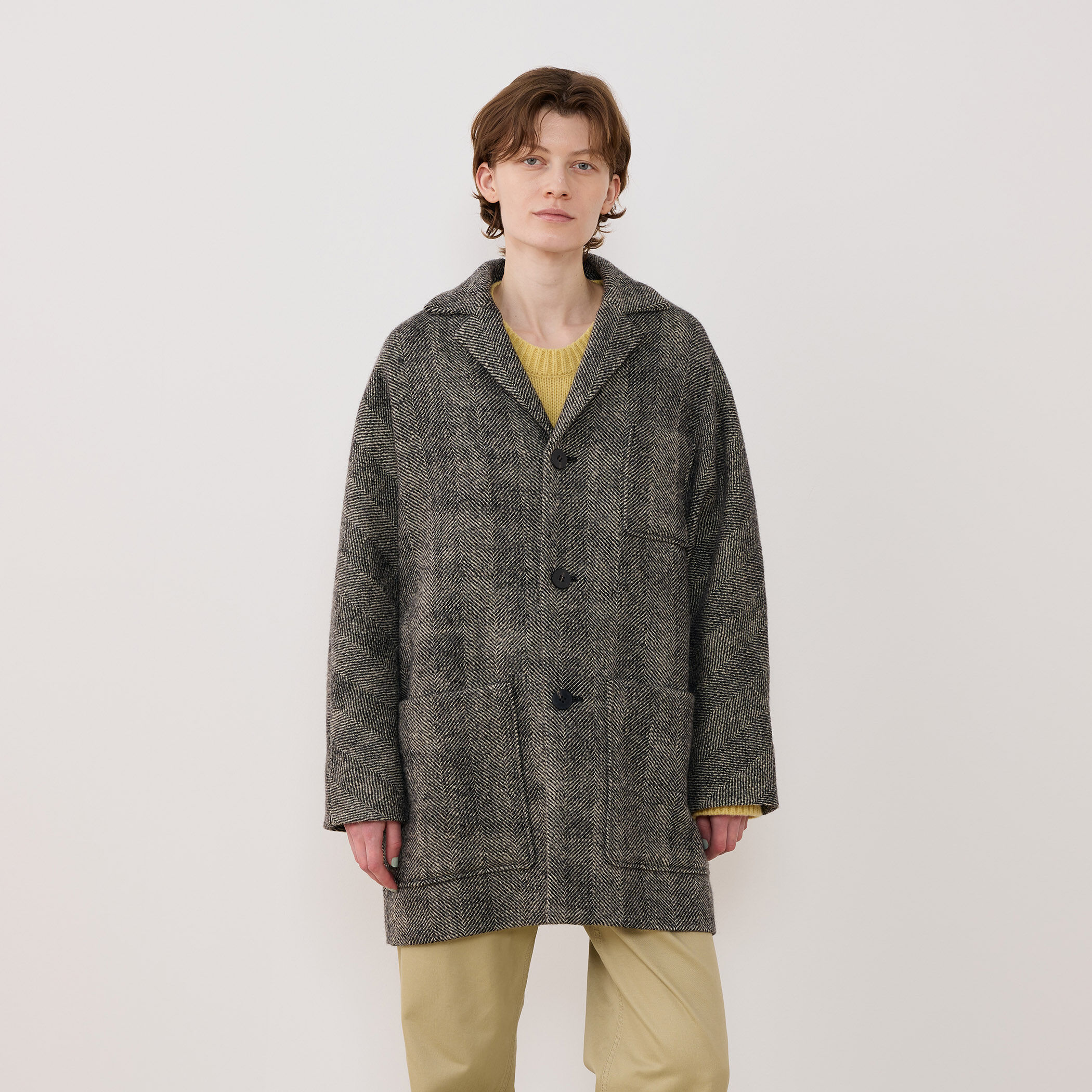 TP.DOTHILIEN ミンク レザー 切替 ドルマンスリーブ ハーフ コート TP.DOTHILIEN ミンク レザー 切替 ドルマンスリーブ ハーフ コート