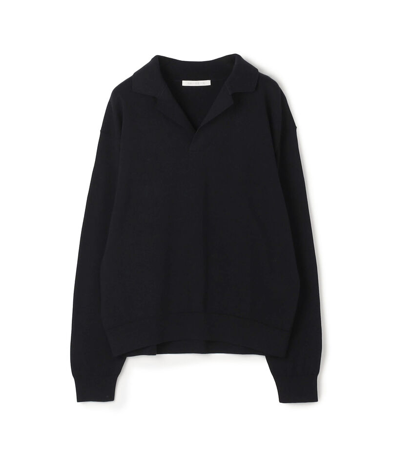 プレーンコットン オープンカラープルオーバー