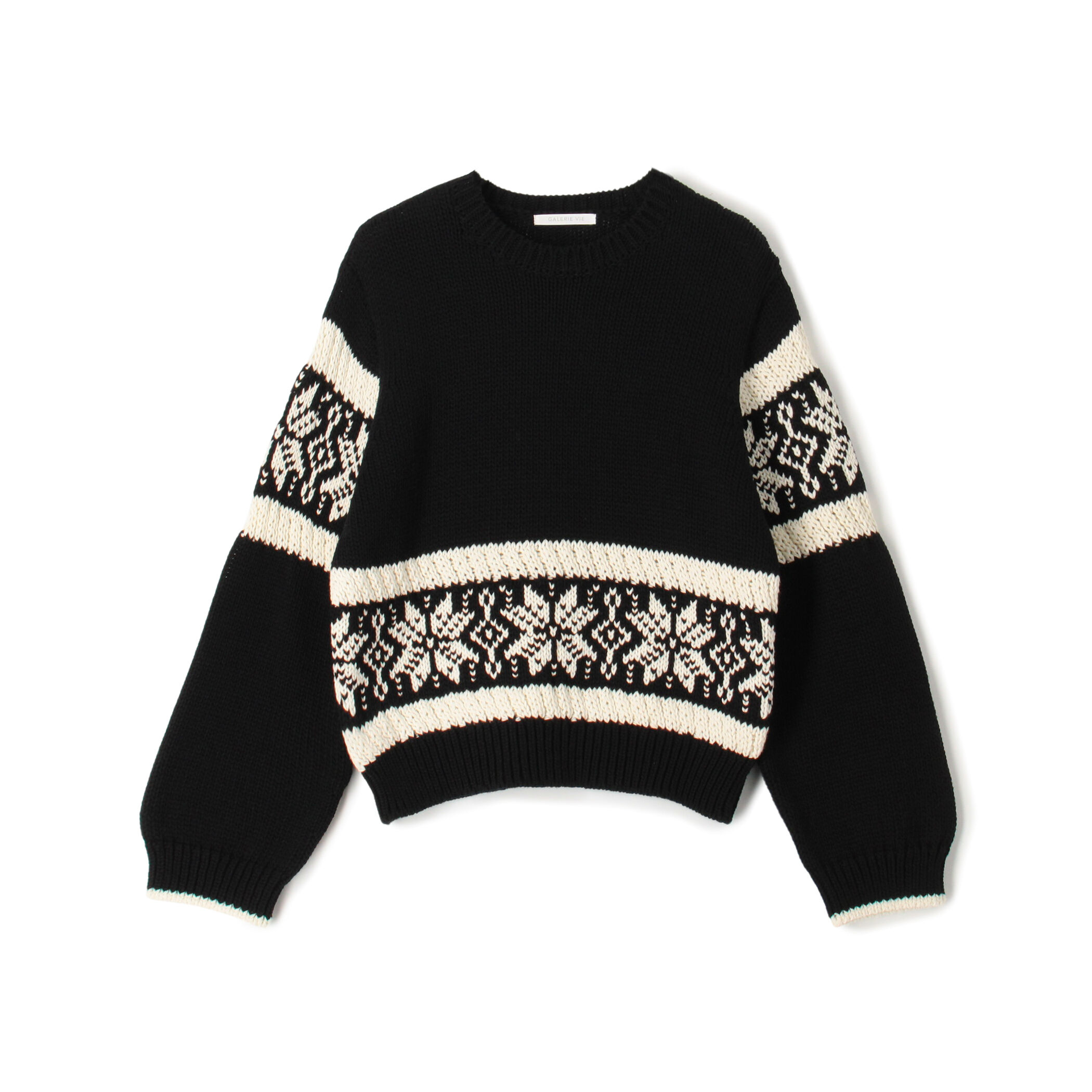 モノトーンジャカード クルーネックプルオーバー｜トゥモローランド