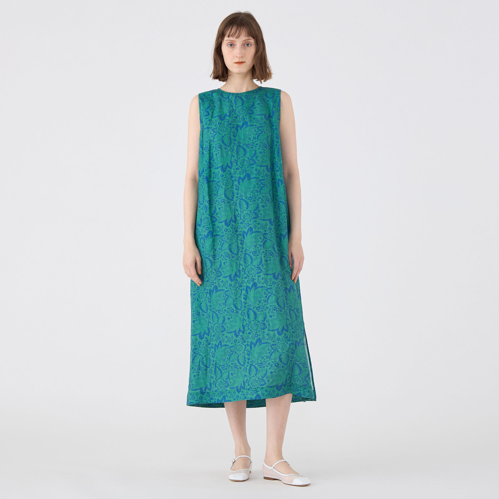 リネンプリント ノースリーブワンピース｜トゥモローランド 公式通販