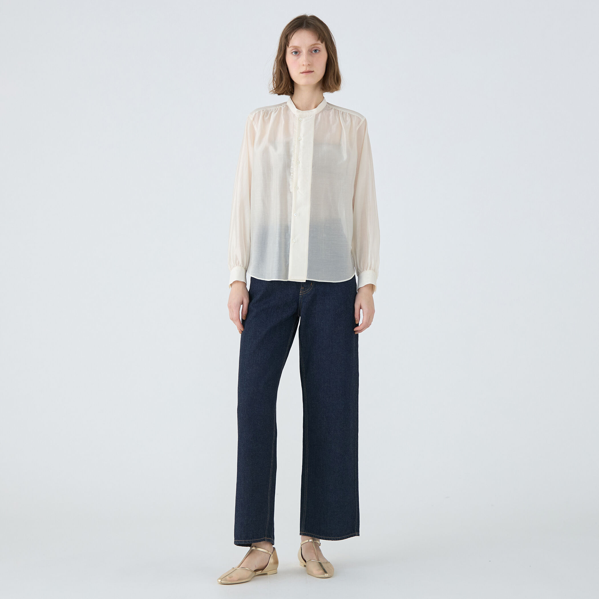 シースルーローン フロントフリルブラウス｜トゥモローランド 公式通販