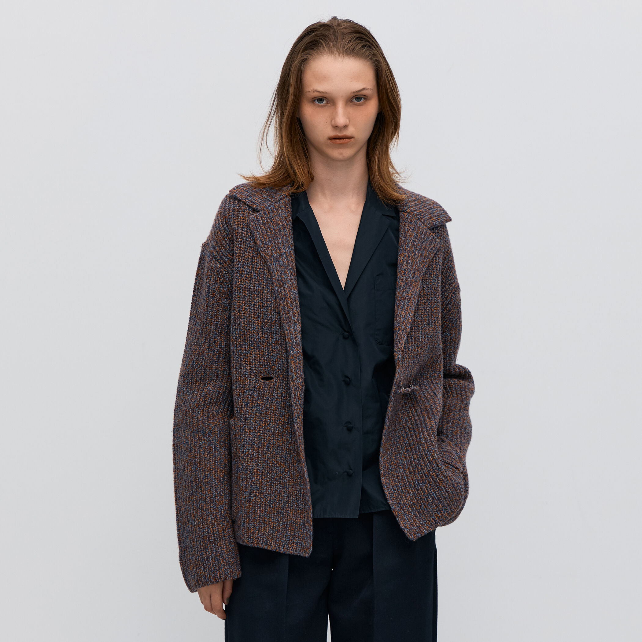 Base range ウールジャケット　カーディガン コート ウールナイロンメランジ ジャケットカーディガン｜トゥモローランド