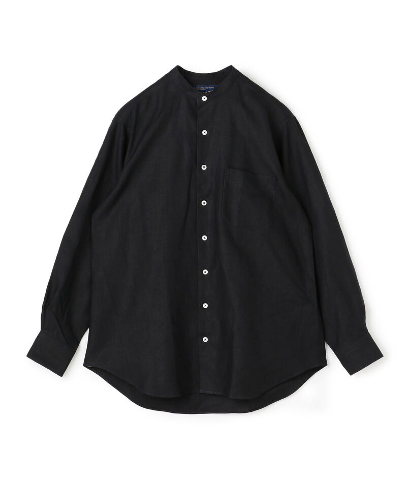 APPLETREES OPEN TRAVELER SHIRT リネン バンドカラーシャツ