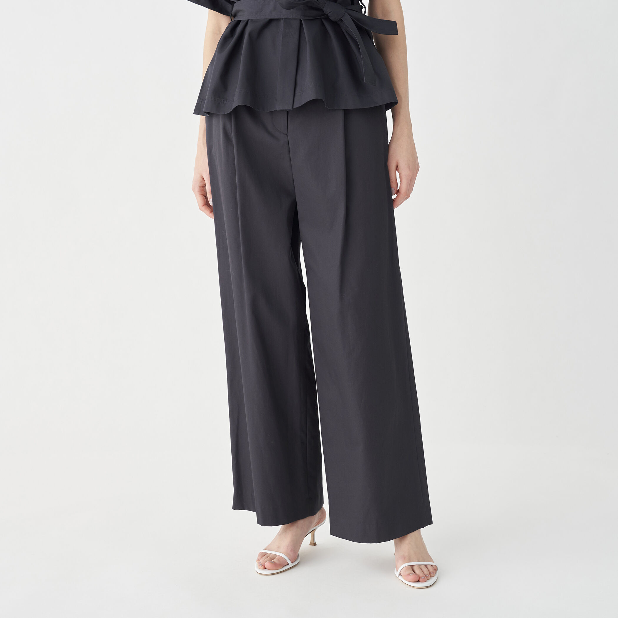 美品✴︎トゥモローランドコレクションコットンタックワイドパンツ36Mキャメル 美品✴︎トゥモローランドコレクションコットンタックワイドパンツ36M